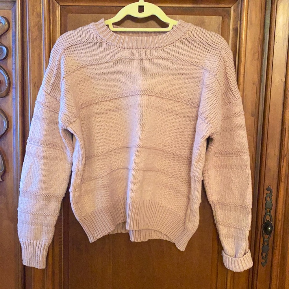 pacsun me to we pale pink sweater